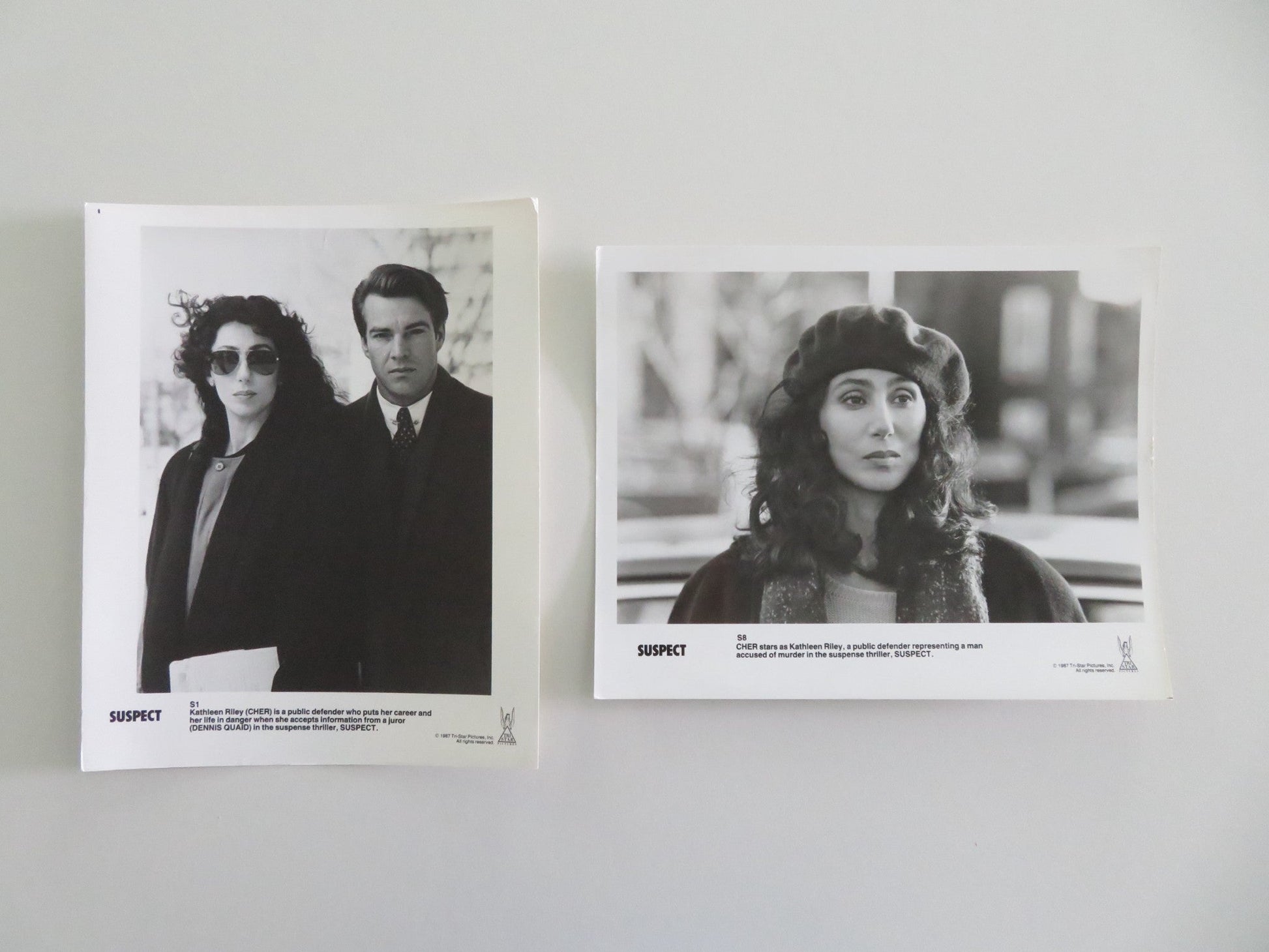 SUSPECT MOVIE STILL PHOTO LOT OF 12 CHER DENNIS QUAID 1987 Movie posters