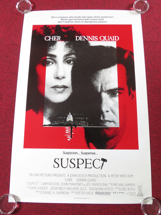 SUSPECT US ONE SHEET ROLLED POSTER CHER DENNIS QUAID 1987 Rendezvous Cinema Movie posters