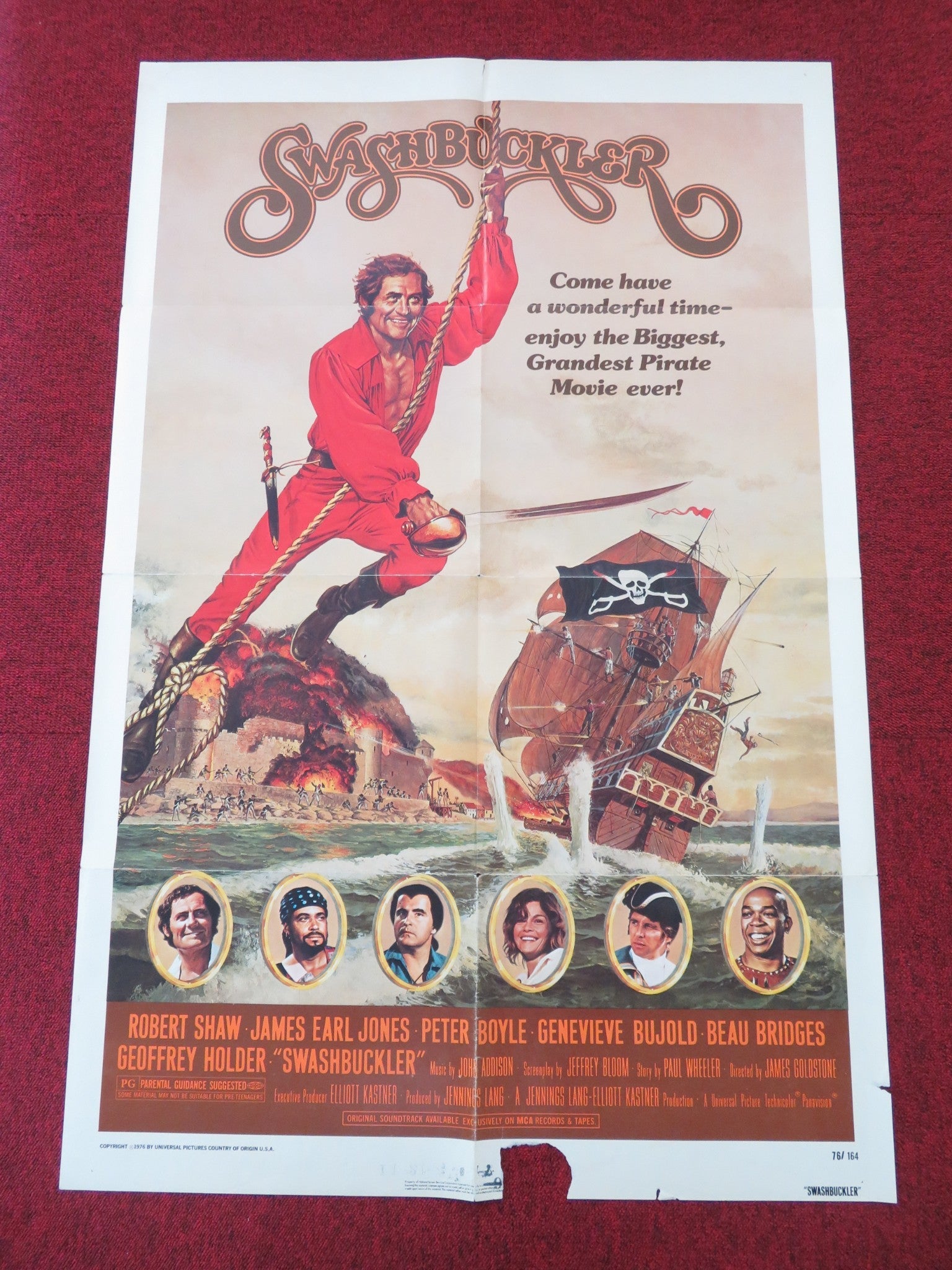 SWASHBUCKLER FOLDED US ONE SHEET POSTER ROBERT SHAW JAMES EARL JONES 1976 Movie posters