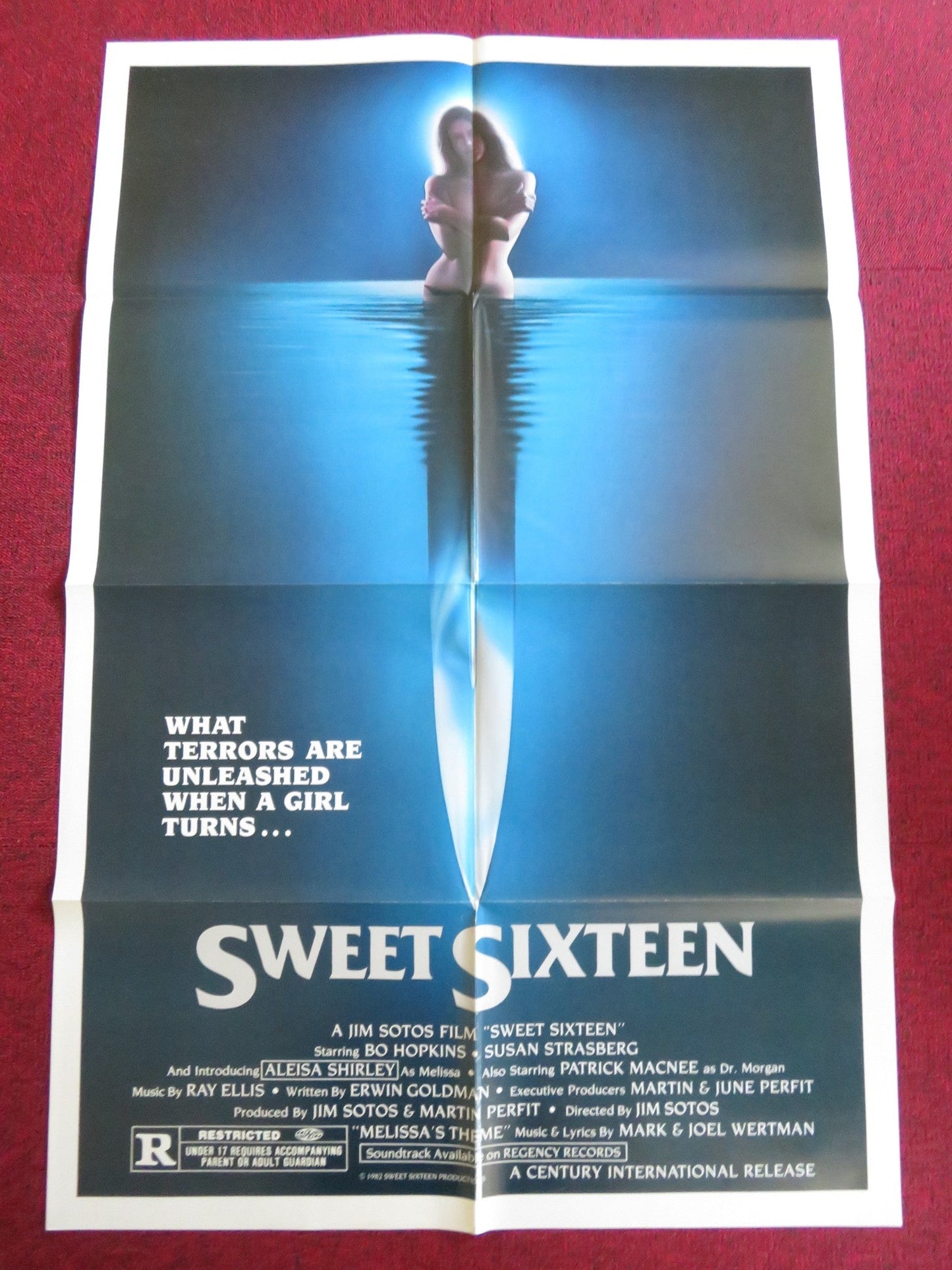 SWEET SIXTEEN FOLDED US ONE SHEET POSTER BO HOPKINS SUSAN STRASBERG 1982 Rendezvous Cinema Movie posters