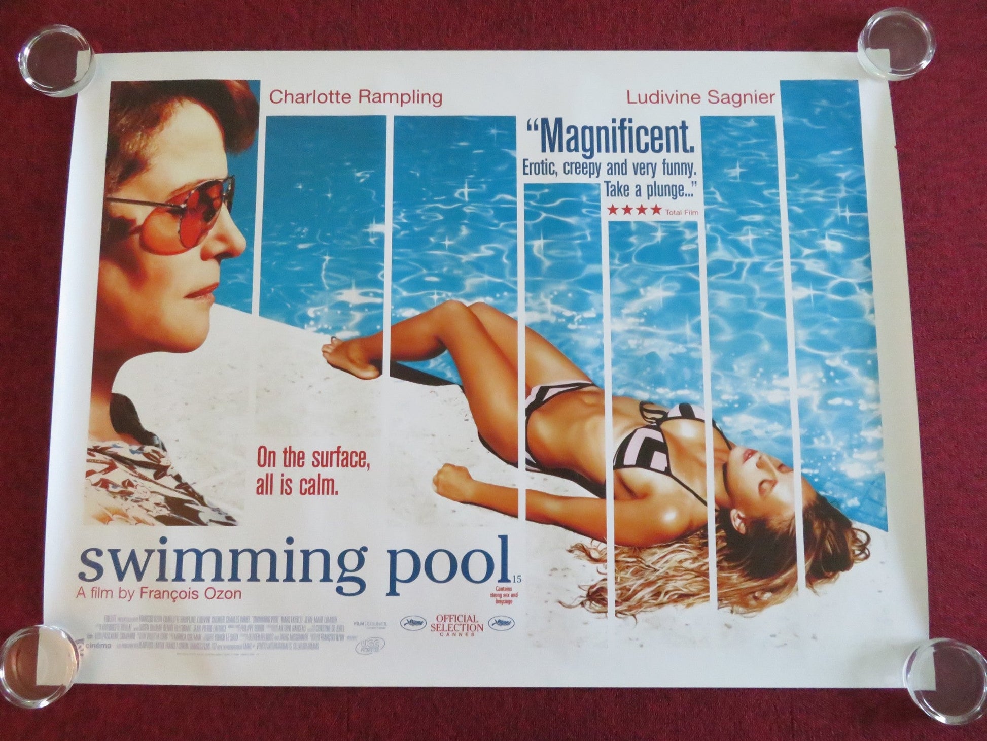 SWIMMING POOL UK QUAD ROLLED POSTER CHARLOTTE RAMPLING LUDIVINE SAGNIER 2003 Movie posters