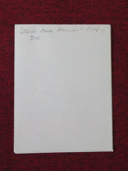 SWISS BANK ACCOUNT FOLDED US ONE SHEET POSTER BILL EWING FRANK BONNER 1974 Rendezvous Cinema Movie posters