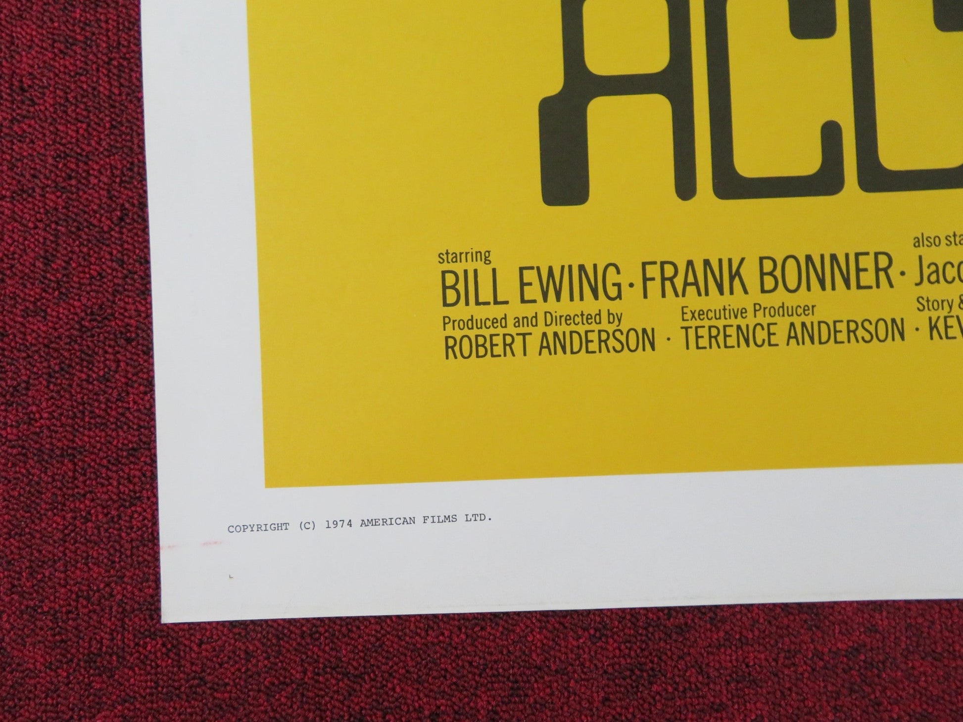 SWISS BANK ACCOUNT FOLDED US ONE SHEET POSTER BILL EWING FRANK BONNER 1974 Rendezvous Cinema Movie posters