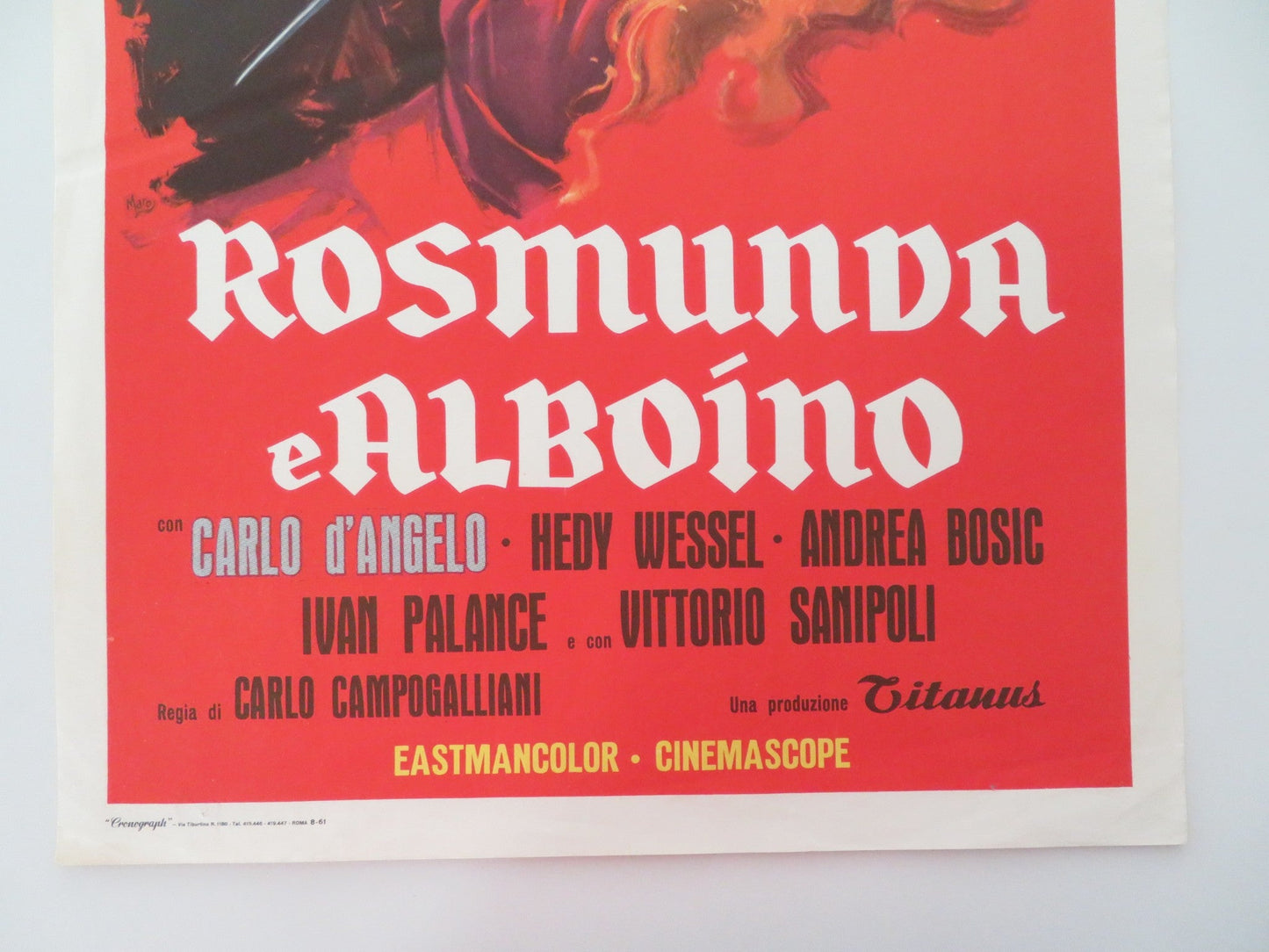 SWORD OF THE CONQUEROR ITALIAN LOCANDINA POSTER JACK PALANCE ELEONORA ROSSI 1961 Movie posters