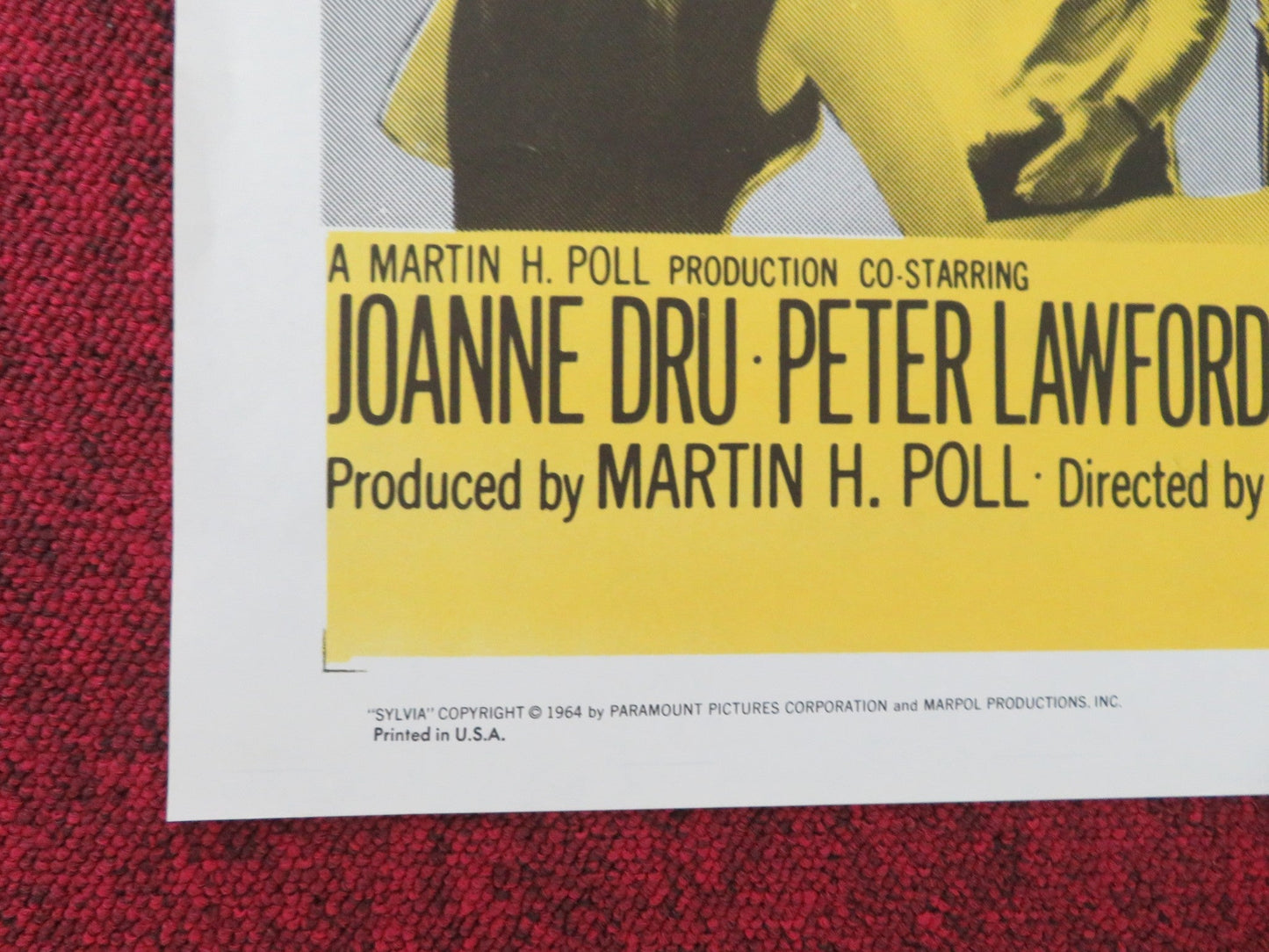 SYLVIA FOLDED US ONE SHEET POSTER CARROL BAKER GEORGE MAHARIS 1965 Movie posters