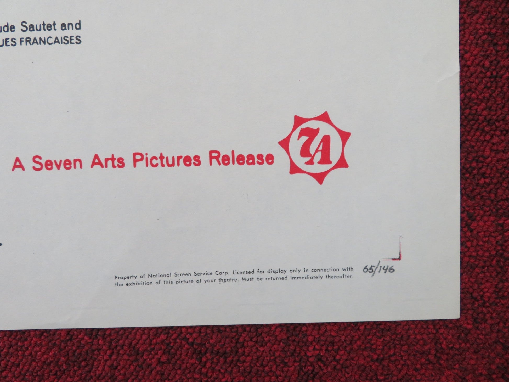 SYMPHONY FOR A MASSACRE FOLDED US ONE SHEET POSTER AUCLAIR CLAUDE DAUPHIN 1965 Movie posters