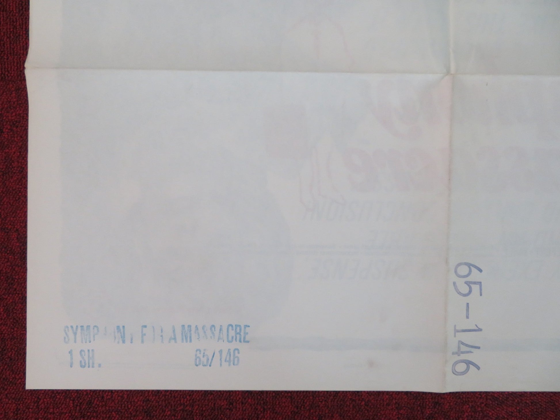 SYMPHONY FOR A MASSACRE FOLDED US ONE SHEET POSTER AUCLAIR CLAUDE DAUPHIN 1965 Movie posters