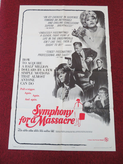 SYMPHONY FOR A MASSACRE FOLDED US ONE SHEET POSTER AUCLAIR CLAUDE DAUPHIN 1965 Movie posters