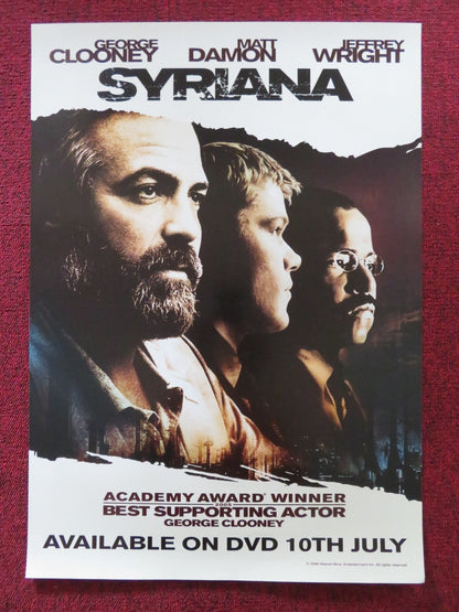 SYRIANA DVD POSTER GEORGE CLOONEY MATT DAMON 2005 Rendezvous Cinema Movie posters
