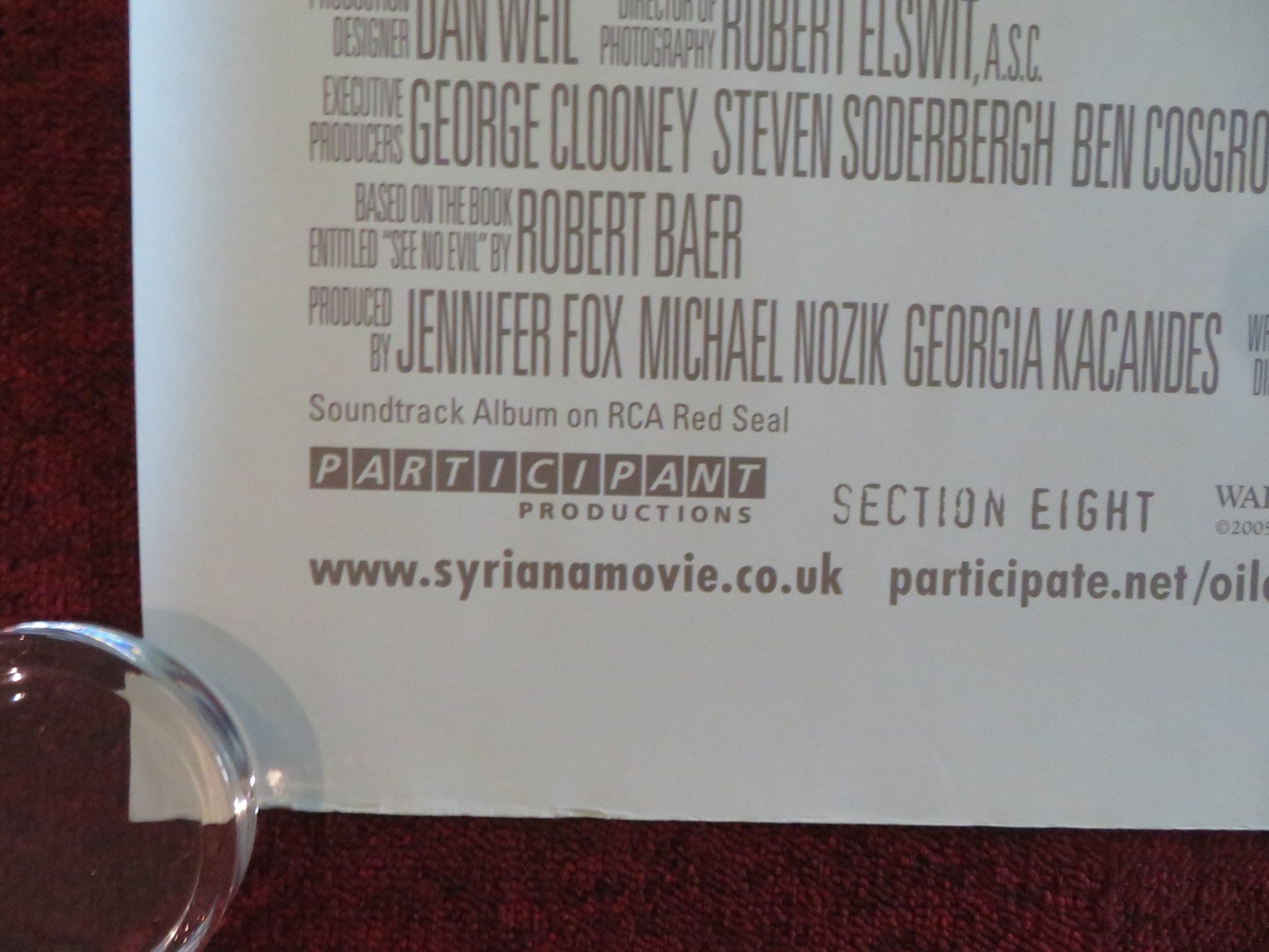 SYRIANA UK QUAD ROLLED POSTER GEORGE CLOONEY MATT DAMON 2005 - Rendezvous Cinema