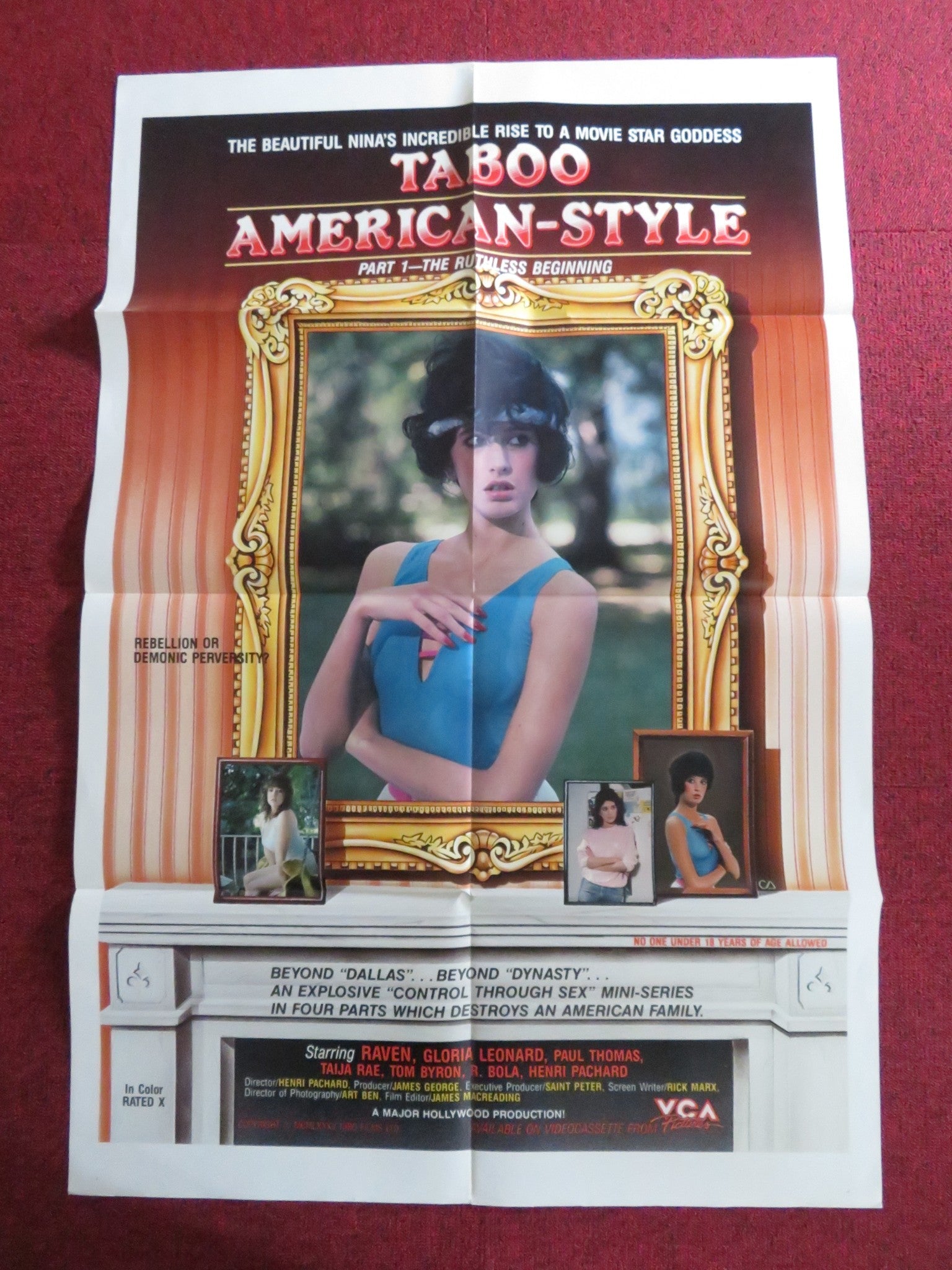 TABOO AMERICAN - STYLE 1 THE RUTHLESS BEGINNING FOLDED US ONE SHEET POSTER 1985 Rendezvous Cinema Movie posters