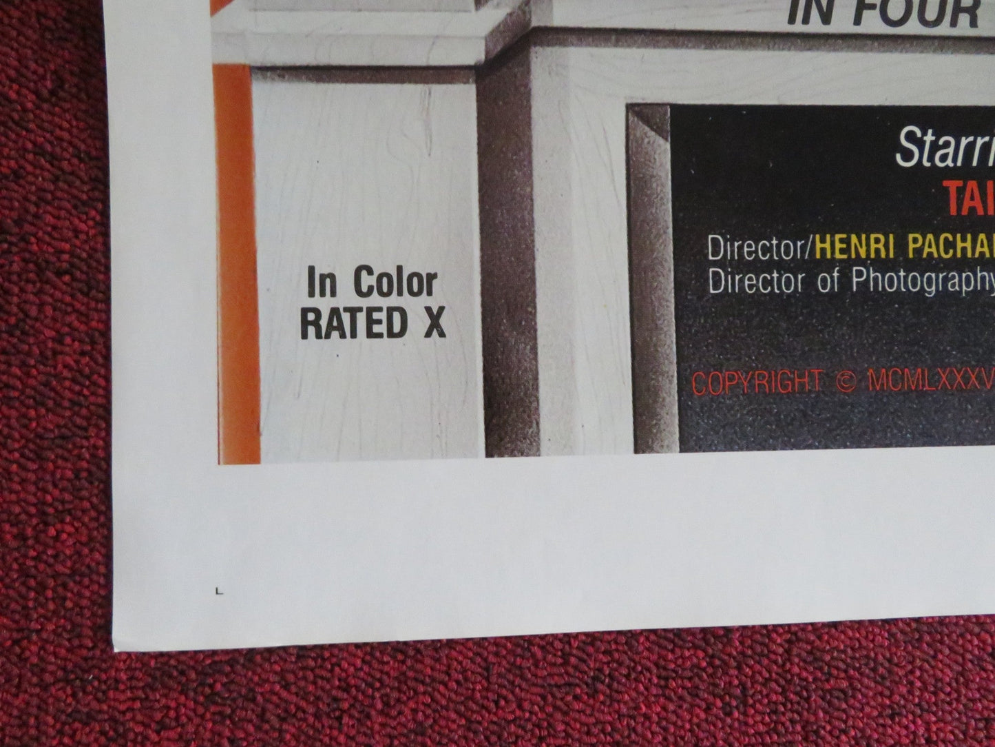 TABOO AMERICAN - STYLE 1 THE RUTHLESS BEGINNING FOLDED US ONE SHEET POSTER 1985 Rendezvous Cinema Movie posters