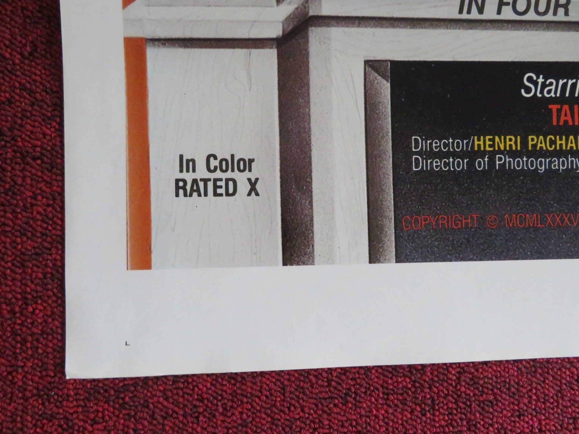 TABOO AMERICAN - STYLE 1 THE RUTHLESS BEGINNING FOLDED US ONE SHEET POSTER 1985 Rendezvous Cinema Movie posters