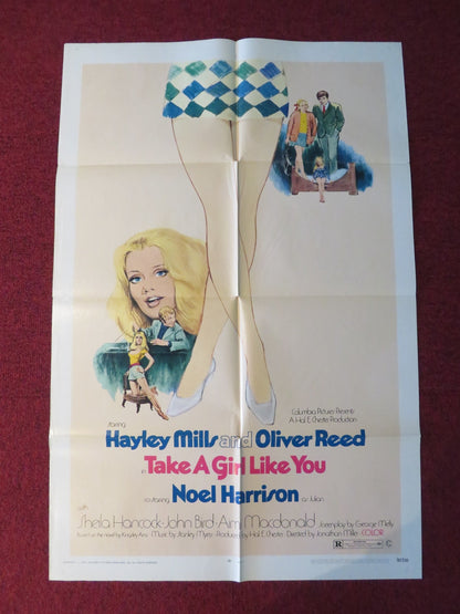 TAKE A GIRL LIKE YOU FOLDED US ONE SHEET POSTER HAYLEY MILLS OLIVER REED 1970 Rendezvous Cinema Movie posters