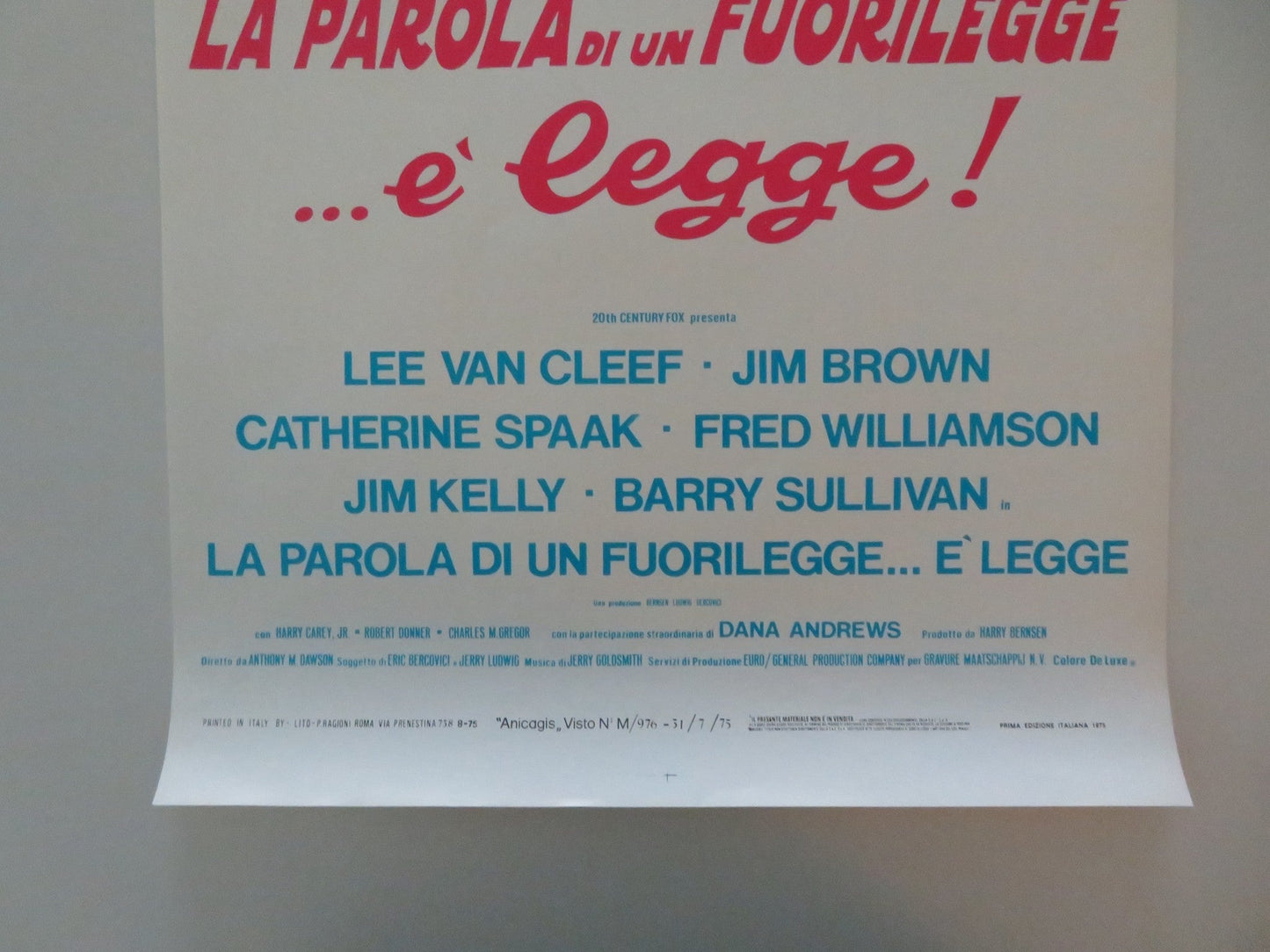 TAKE A HARD RIDE ITALIAN LOCANDINA POSTER JIM BROWN LEE VAN CLEEF 1975 Movie posters