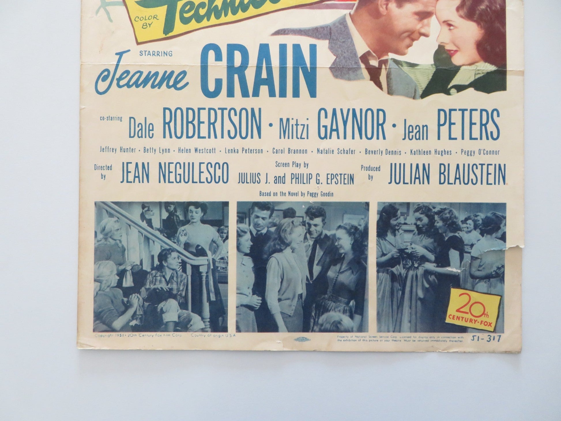 TAKE CARE OF MY LITTLE GIRL US INSERT POSTER JEANNE CRAIN DALE ROBERTSON 1951 Rendezvous Cinema Movie posters