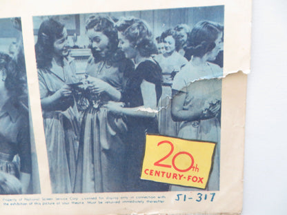 TAKE CARE OF MY LITTLE GIRL US INSERT POSTER JEANNE CRAIN DALE ROBERTSON 1951 Rendezvous Cinema Movie posters