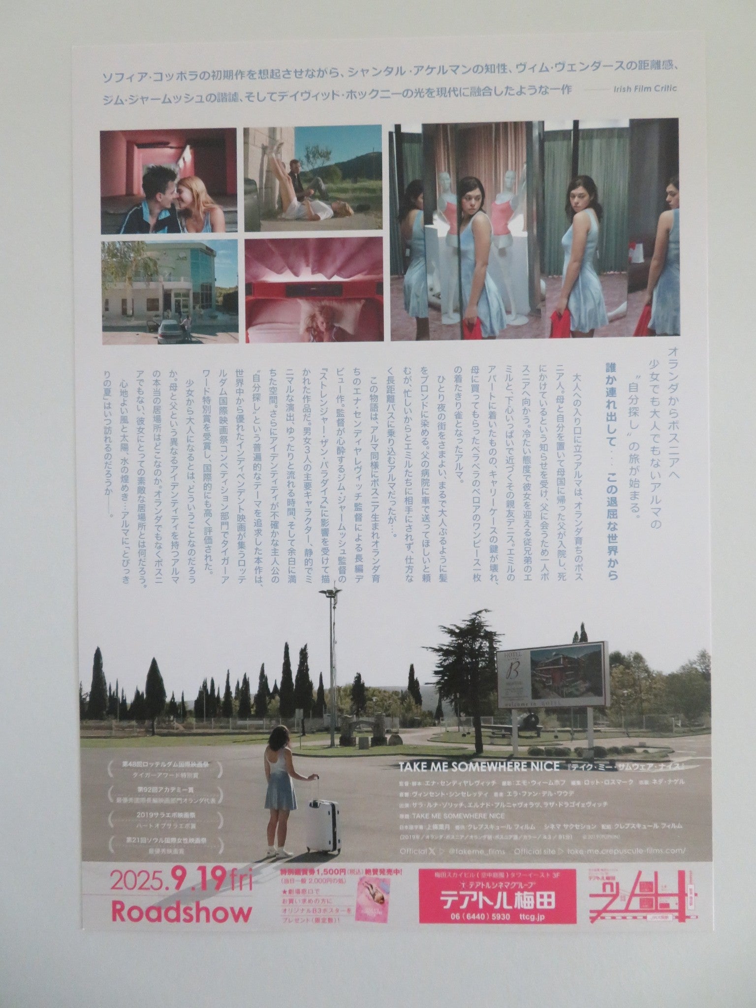 TAKE ME SOMEWHERE NICE JAPANESE CHIRASHI (B5) POSTER LUNA ZORIC LAZAR DRAGO 2019 Movie posters