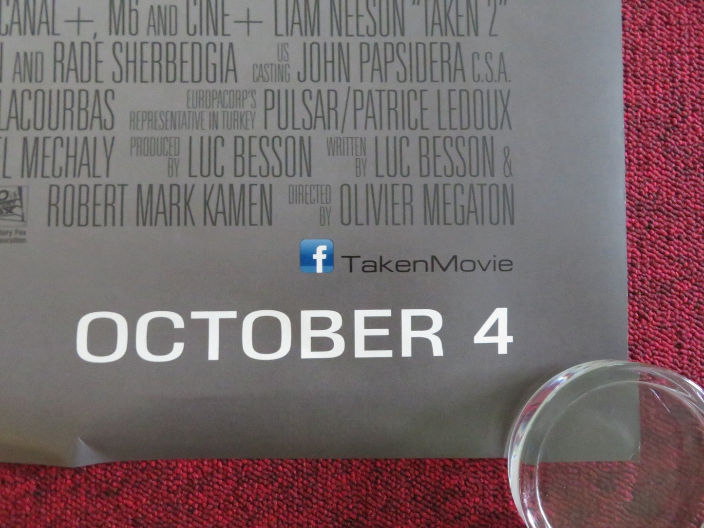 TAKEN 2 US ONE SHEET ROLLED POSTER LIAM NEESON MAGGIE GRACE 2012 Movie posters
