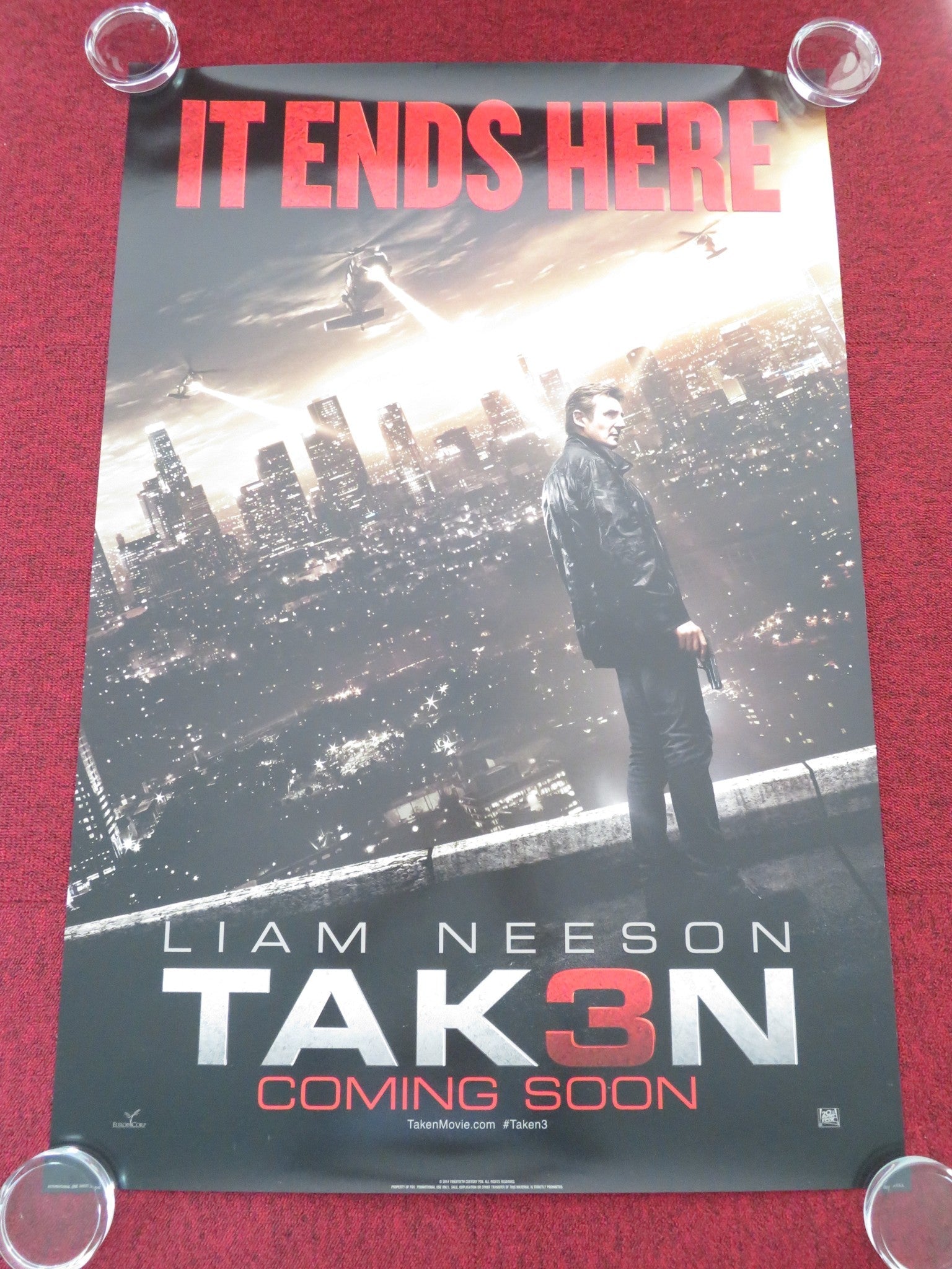 TAKEN 3 US ONE SHEET ROLLED POSTER LIAM NEESON FOREST WHITAKER 2014 Movie posters