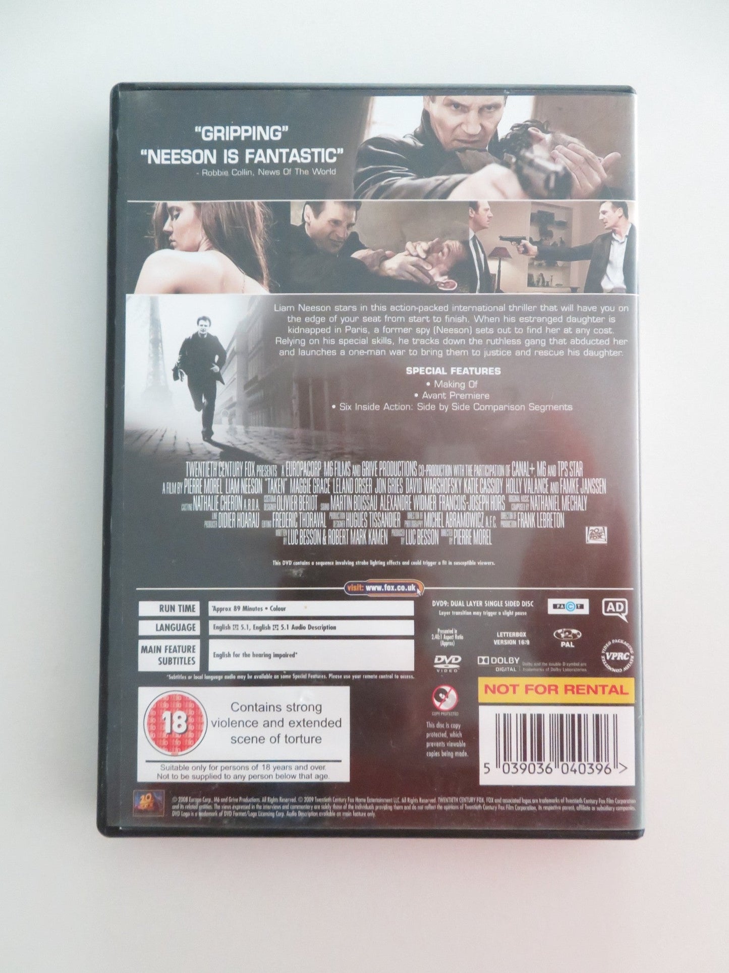 TAKEN - EXTENDED HARDER CUT (DVD) LIAM NEESON MAGGIE GRACE 2008 REGION 2 - Rendezvous Cinema
