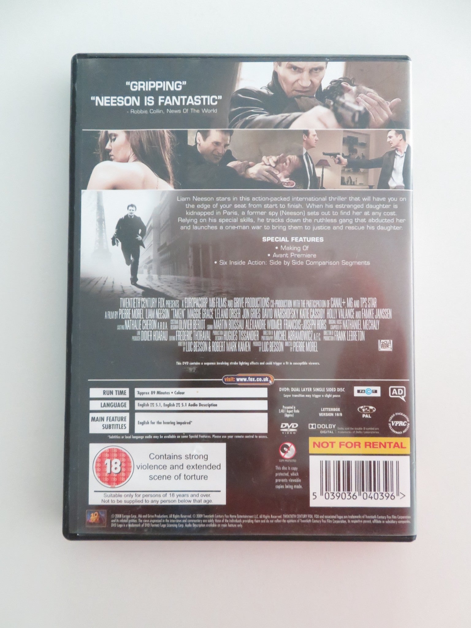 TAKEN - EXTENDED HARDER CUT (DVD) LIAM NEESON MAGGIE GRACE 2008 REGION 2 - Rendezvous Cinema