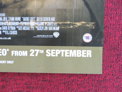 TAKING LIVES DVD & VHS VIDEO POSTER ANGELINA JOLIE ETHAN HAWKE 2004 Rendezvous Cinema Movie posters