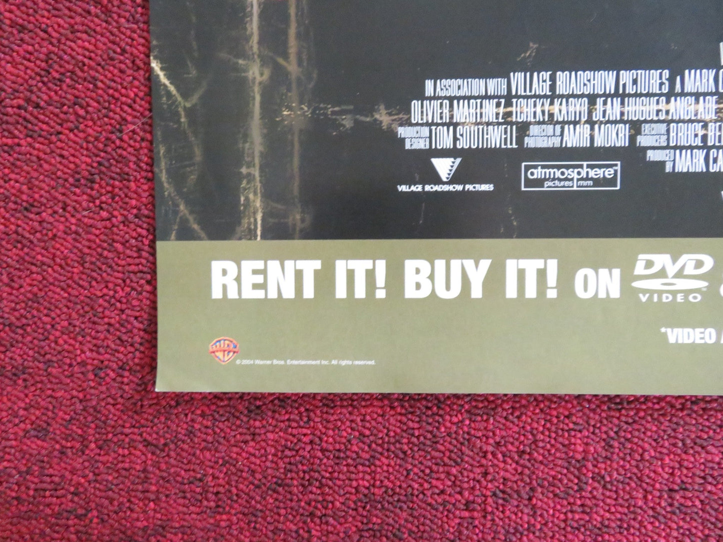 TAKING LIVES DVD & VHS VIDEO POSTER ANGELINA JOLIE ETHAN HAWKE 2004 Rendezvous Cinema Movie posters