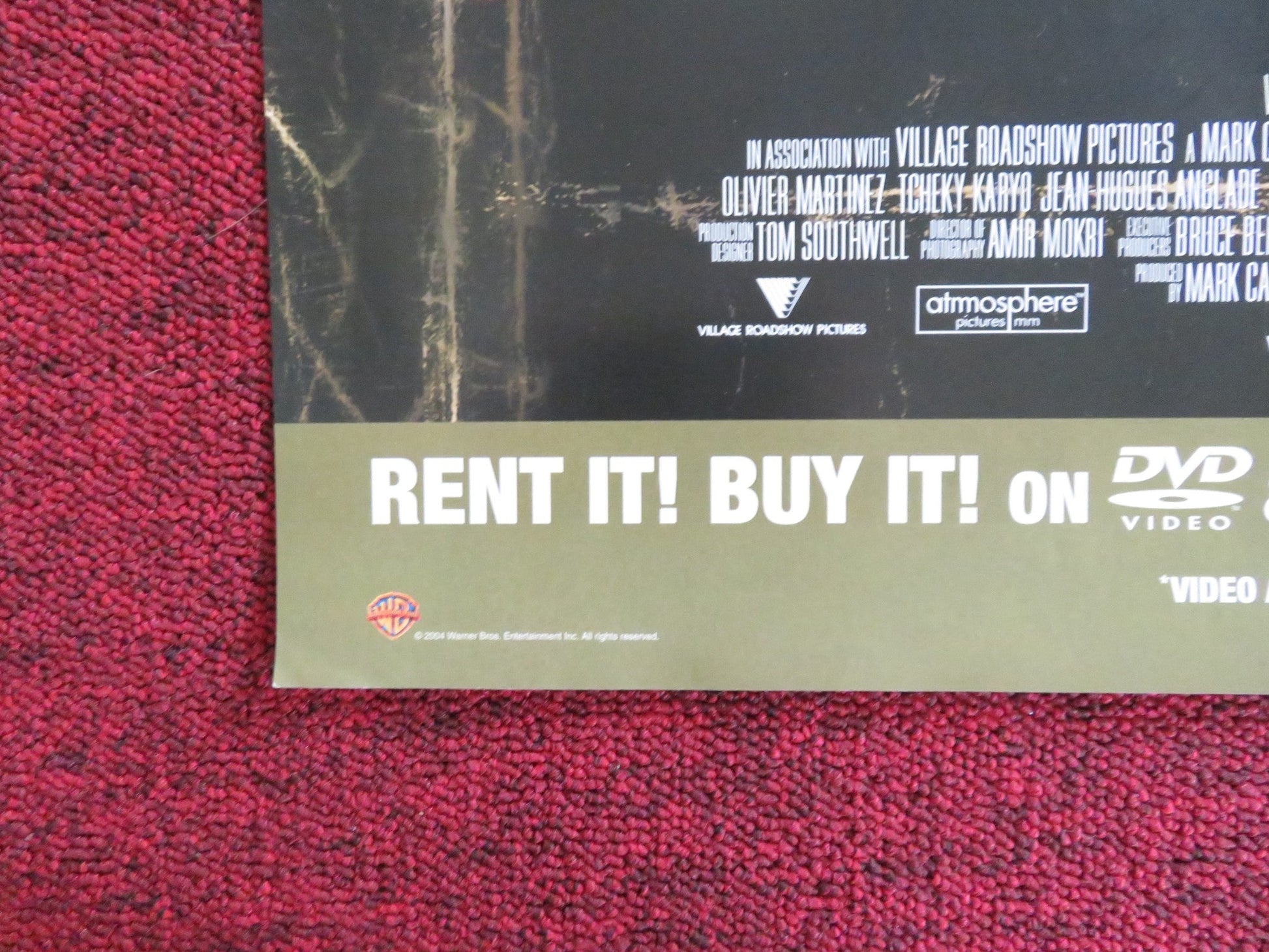 TAKING LIVES DVD & VHS VIDEO POSTER ANGELINA JOLIE ETHAN HAWKE 2004 Rendezvous Cinema Movie posters