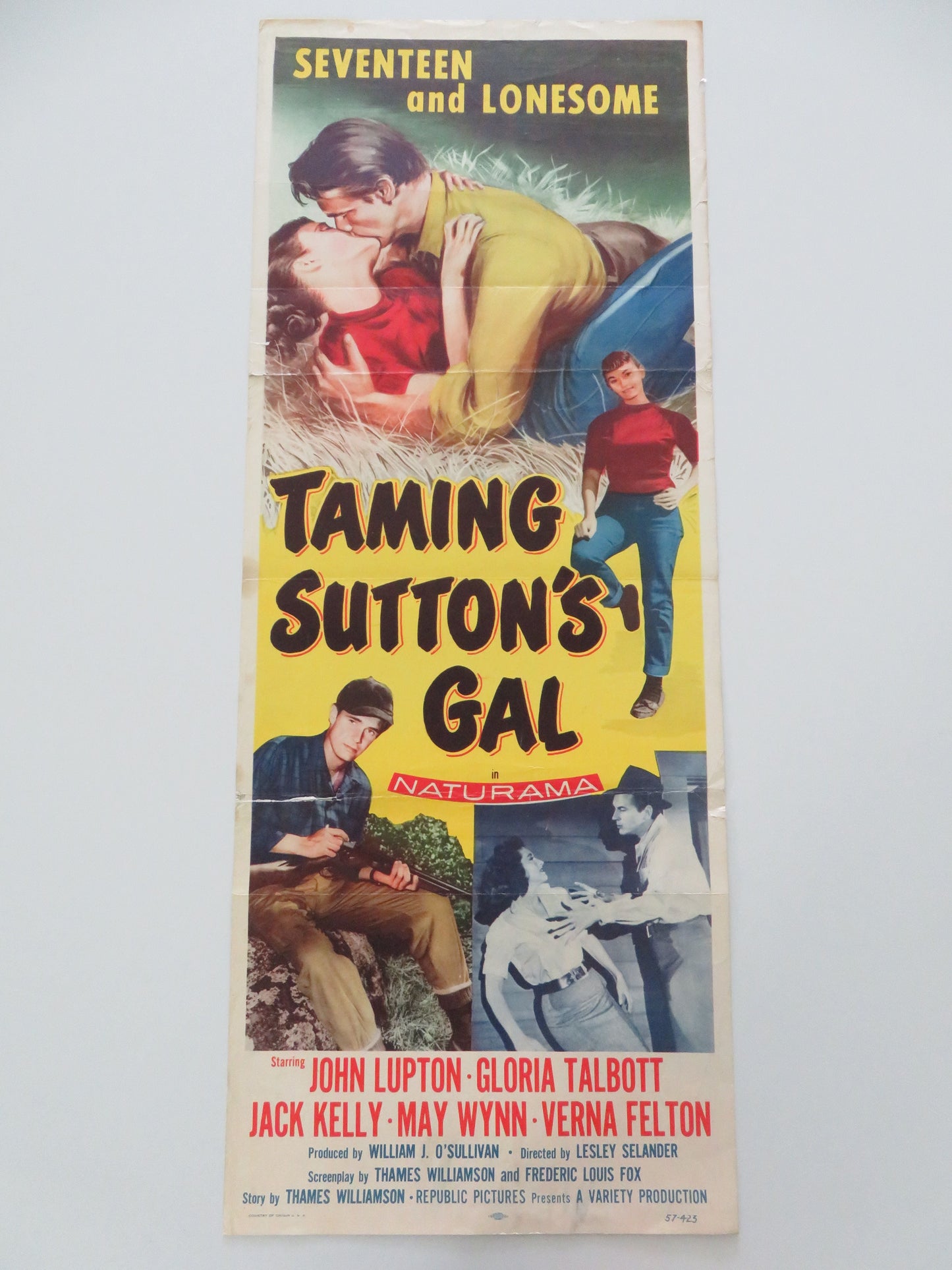 Taming Sutton's Gal US Insert Poster John Lupton Gloria Talbott 1957 Movie posters