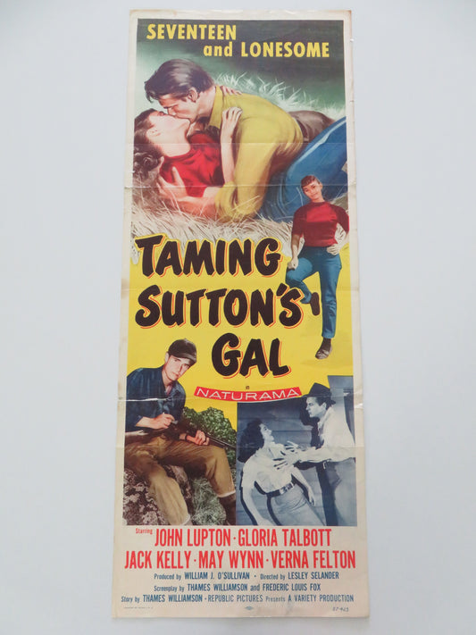 Taming Sutton's Gal US Insert Poster John Lupton Gloria Talbott 1957 Movie posters