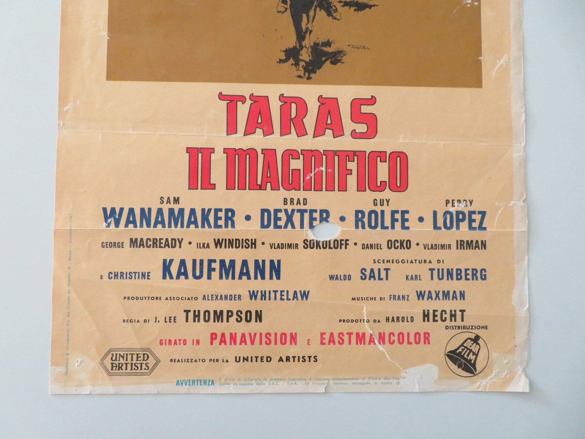 TARAS BULBA ITALIAN LOCANDINA POSTER TONY CURTIS YUL BRYNNER 1962 Movie posters