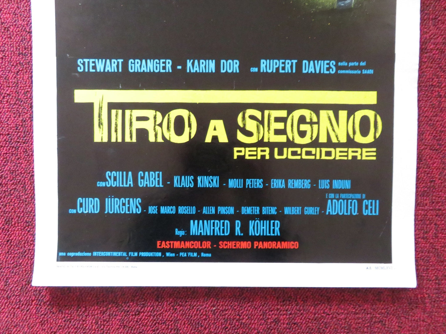 TARGET FOR KILLING ITALIAN LOCANDINA POSTER STEWART GRANGER KARIN DOR 1966 Rendezvous Cinema Movie posters