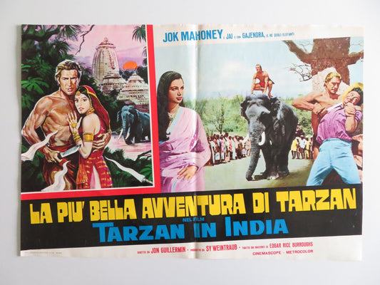 TARZAN GOES TO INDIA - E ITALIAN FOTOBUSTA POSTER JOCK MAHONEY LEO GORDON 1962 Rendezvous Cinema Movie posters