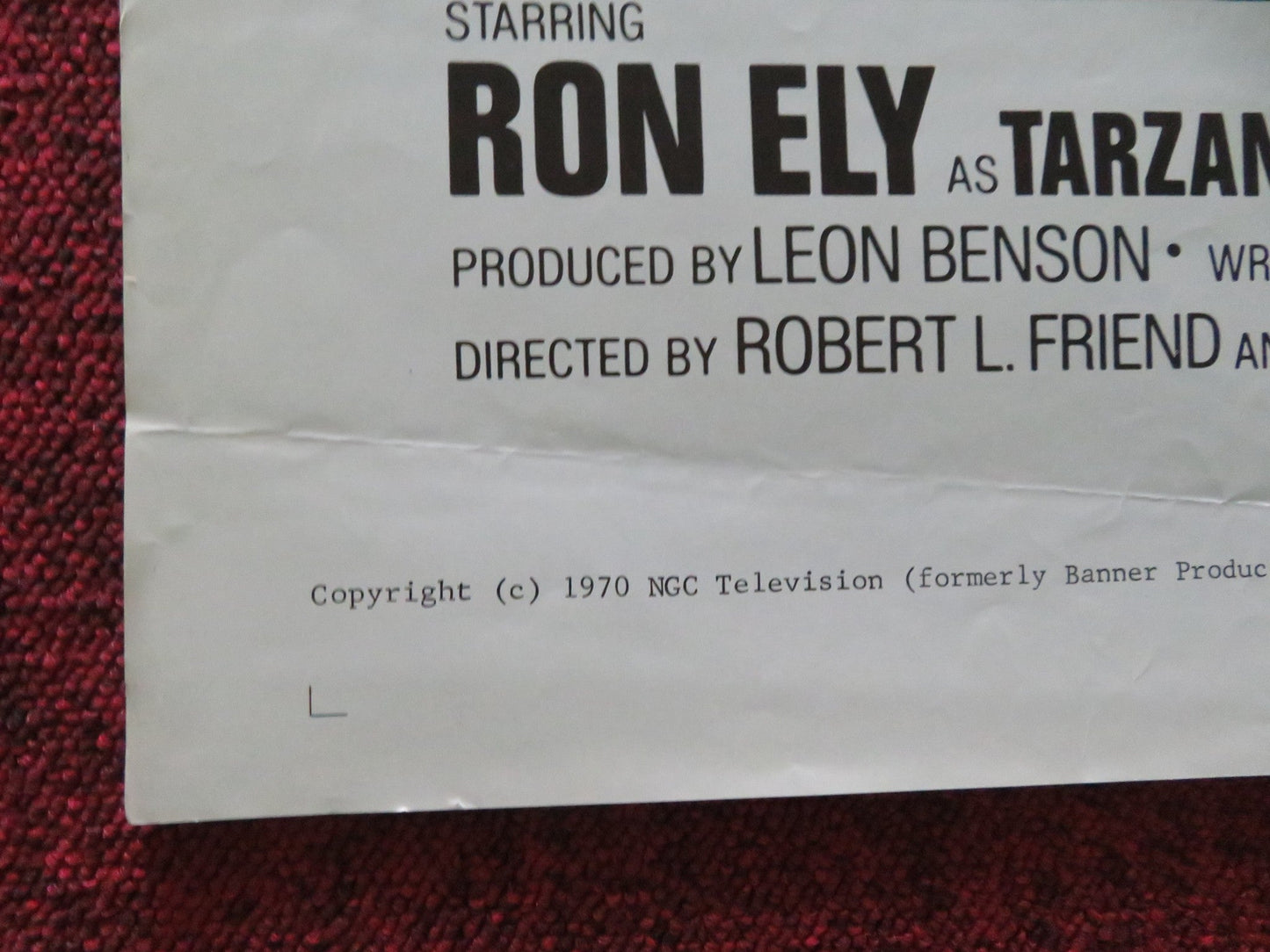 TARZAN'S DEADLY SILENCE FOLDED US ONE SHEET POSTER RON ELY JOCK MAHONEY 1970 Movie posters