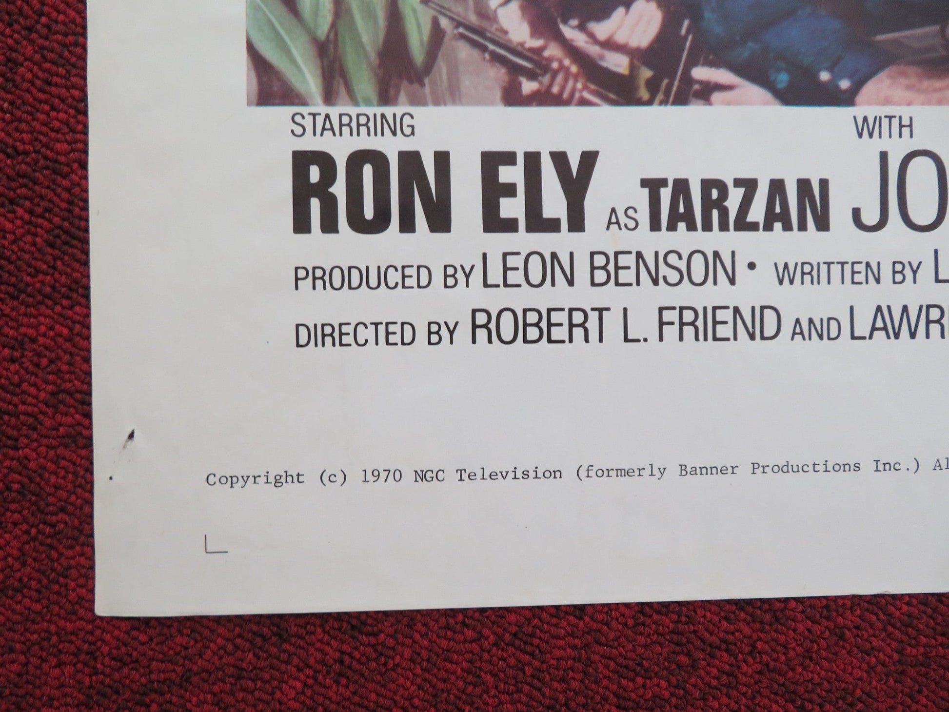 Tarzan's Deadly Silence Folded US One Sheet Poster Ron Ely Jock Mahoney 1970 Movie posters