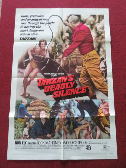 TARZAN'S DEADLY SILENCE FOLDED US ONE SHEET POSTER RON ELY JOCK MAHONEY 1970 Movie posters