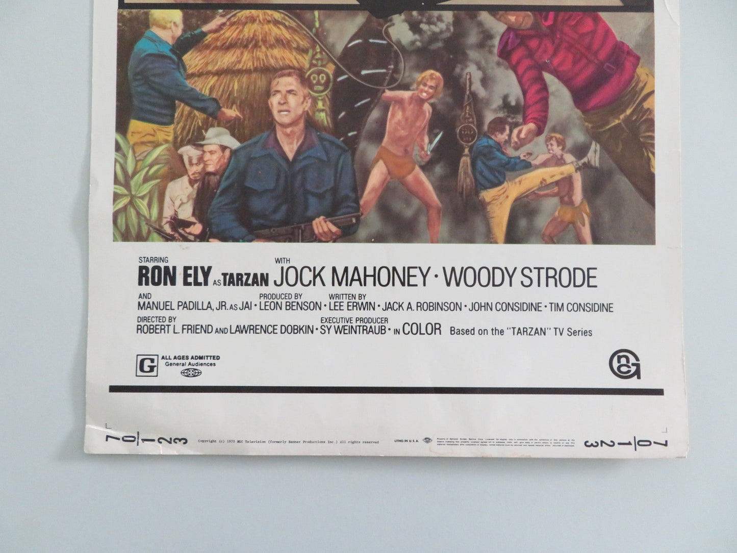 TARZAN'S DEADLY SILENCE US INSERT POSTER RON ELY JOCK MAHONEY 1970 Movie posters