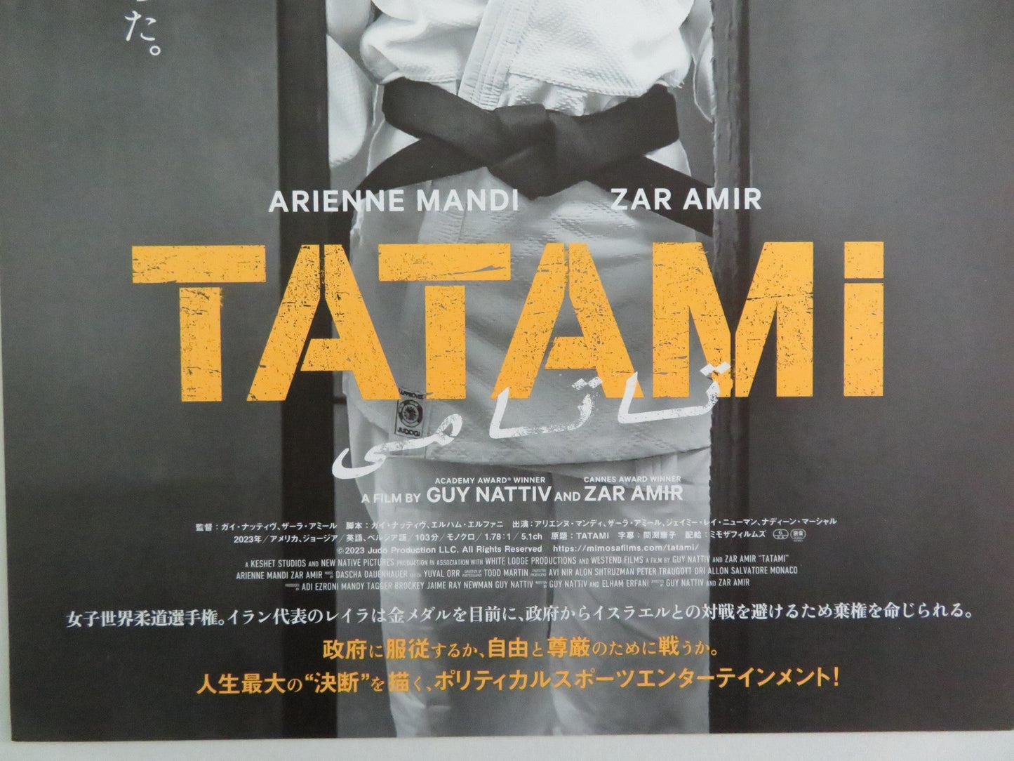 TATAMI JAPANESE CHIRASHI (B5) POSTER ARIENNE MANDI ZAR AMIR EBRAHIMI 2023 Rendezvous Cinema Movie posters