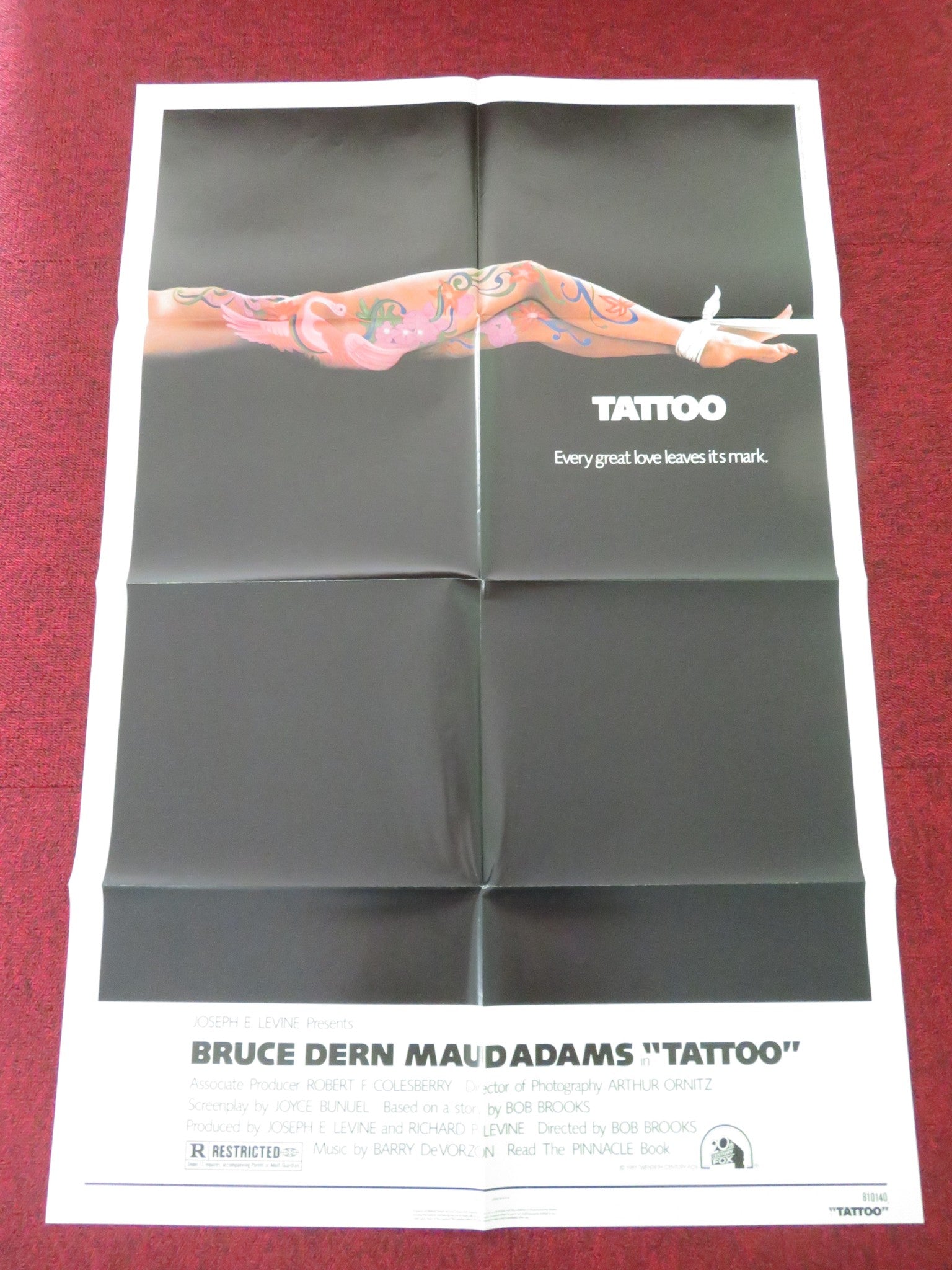 TATTOO - B FOLDED US ONE SHEET POSTER BRUCE DERN MAUD ADAMS 1981 Movie posters