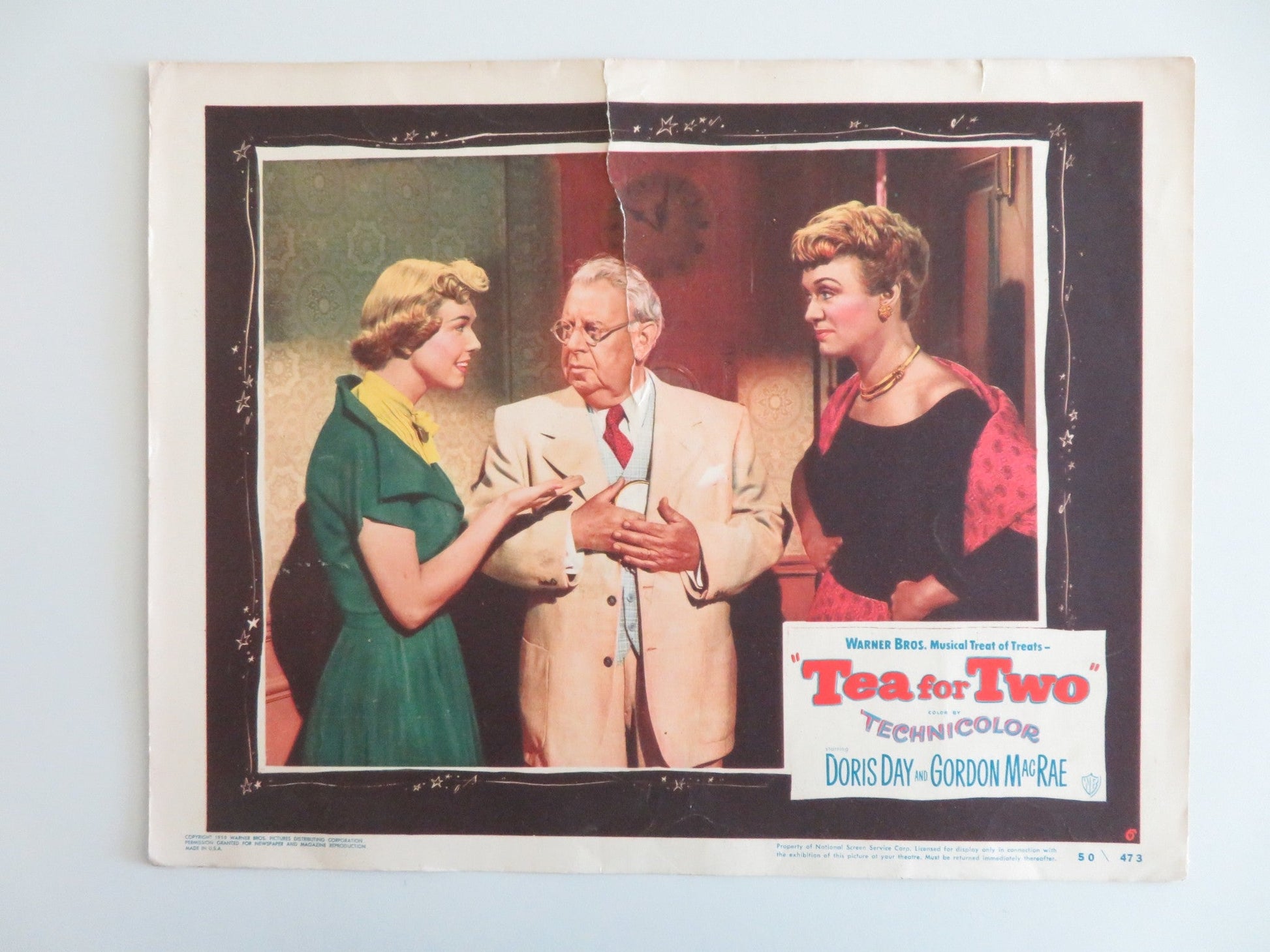TEA FOR TWO - #6 LOBBY CARD DORIS DAY GORDON MACRAE 1950 Rendezvous Cinema Movie posters