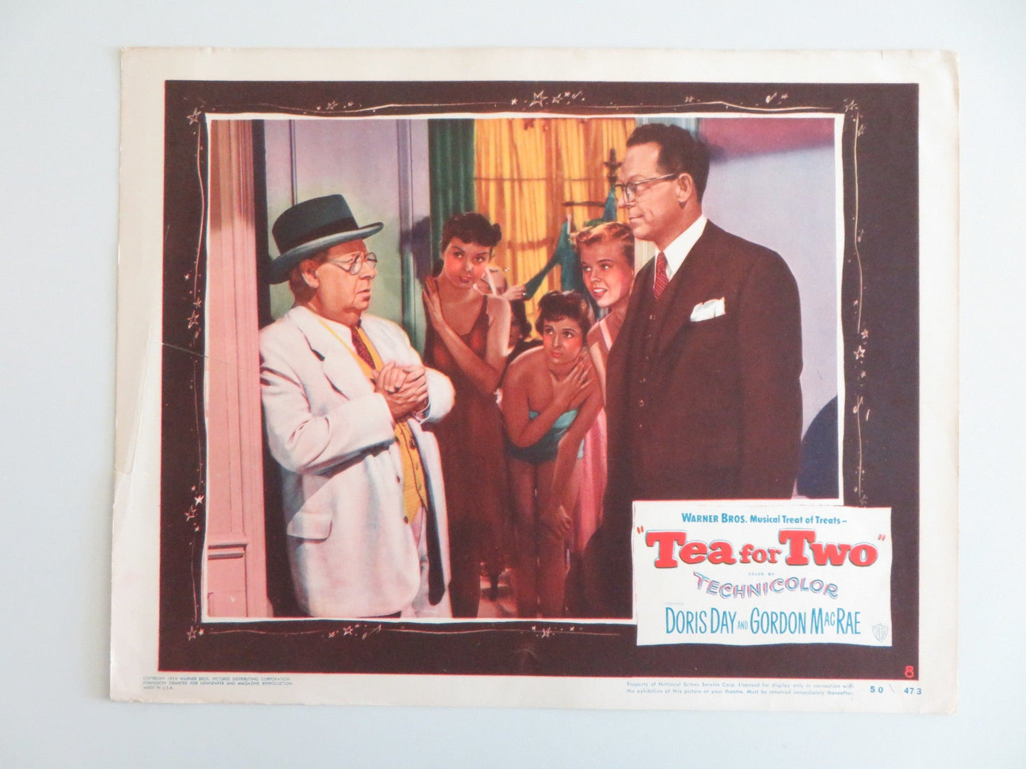 TEA FOR TWO - #8 LOBBY CARD DORIS DAY GORDON MACRAE 1950 Rendezvous Cinema Movie posters