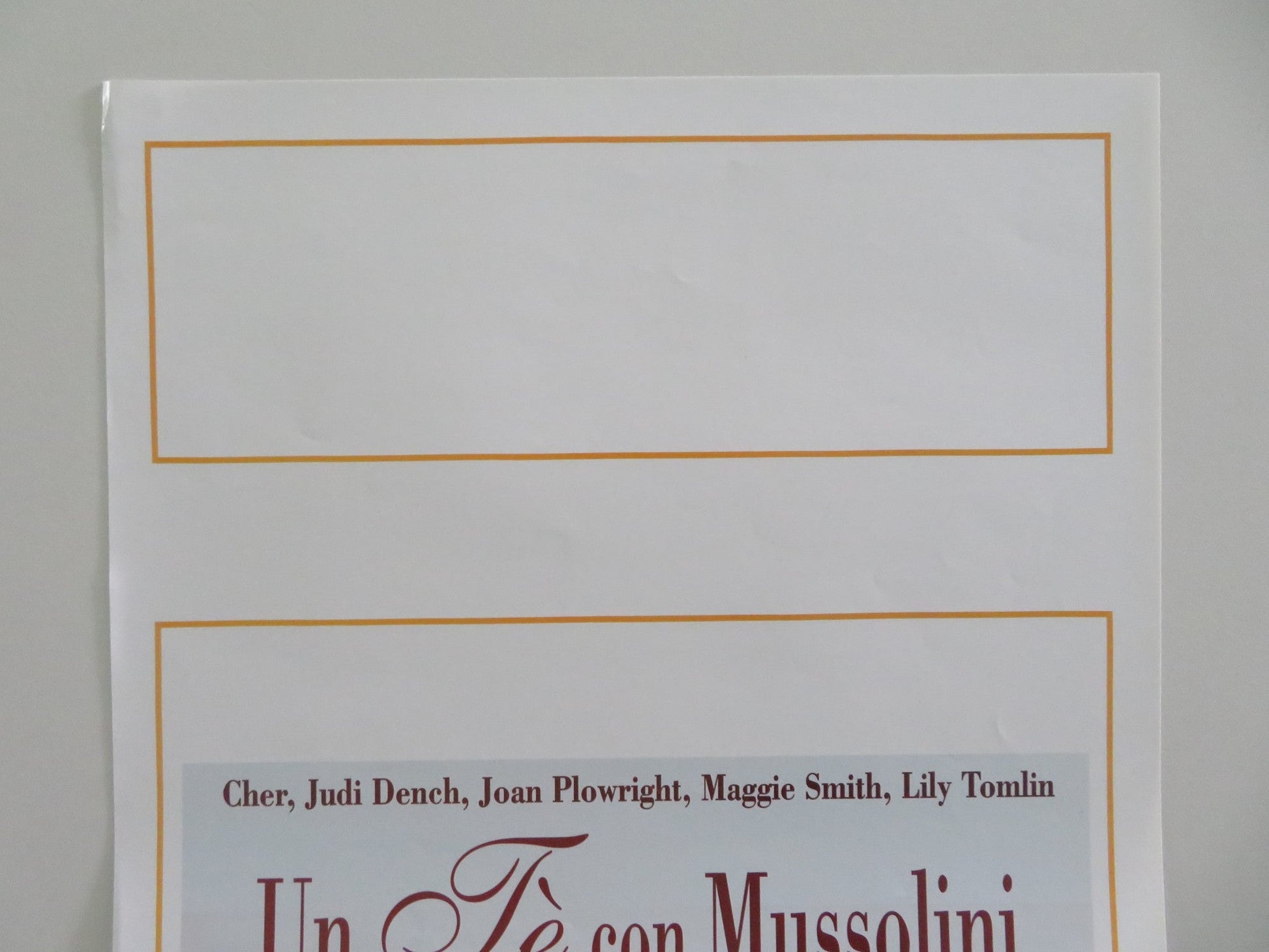 Tea With Mussolini Italian Locandina Poster Cher Judi Dench 1999 Movie posters