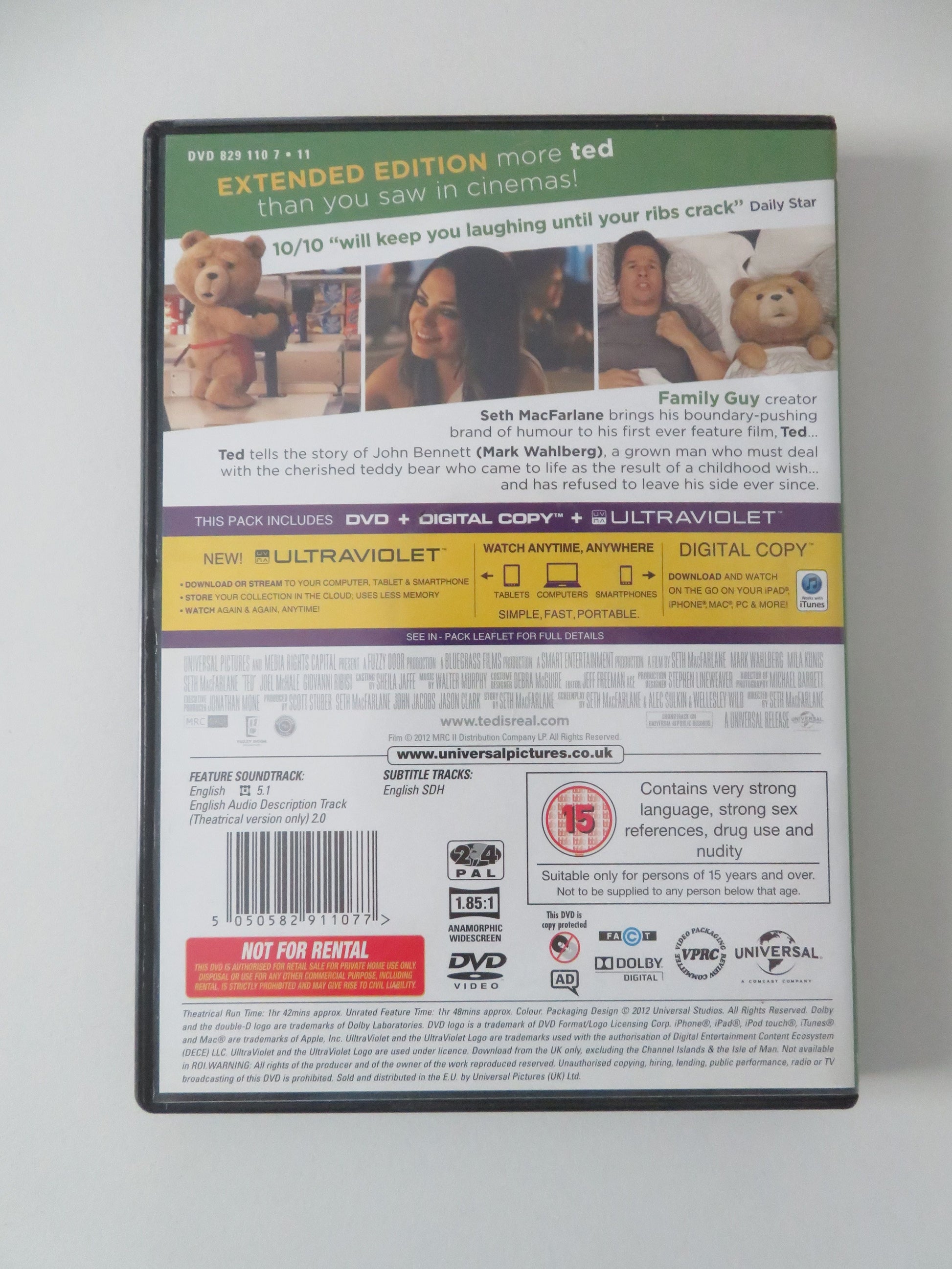 Ted (DVD) Mark Wahlberg Mila Kunis Seth MacFarlane 2012 Region 2, 4 Movie posters