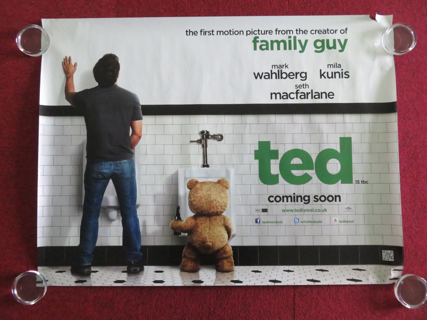 TED UK QUAD ROLLED POSTER MARK WAHLBERG MILA KUNIS 2012 Movie posters