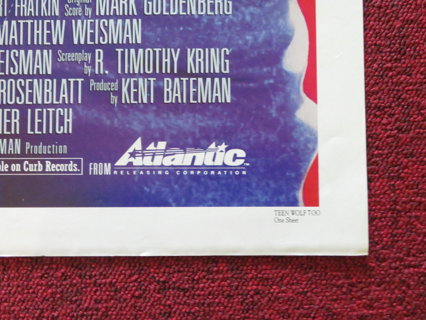 TEEN WOLF TOO FOLDED US ONE SHEET POSTER JASON BATEMAN KIM DARBY 1987 Rendezvous Cinema Movie posters