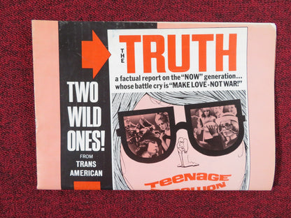 TEENAGE REBELLION IT'S A BIKINI WORLD COMBO UNCUT PRESS BOOK FOLDED 1967 Rendezvous Cinema Movie posters