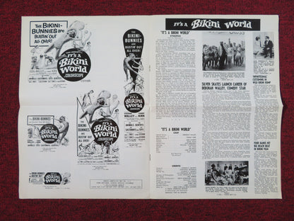 TEENAGE REBELLION IT'S A BIKINI WORLD COMBO UNCUT PRESS BOOK FOLDED 1967 Rendezvous Cinema Movie posters