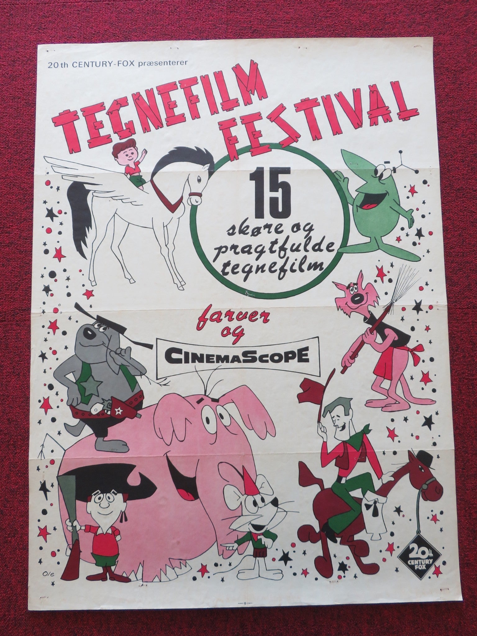 TEGNEFILM FESTIVAL DANISH POSTER ROLLED 1970s Rendezvous Cinema Movie posters