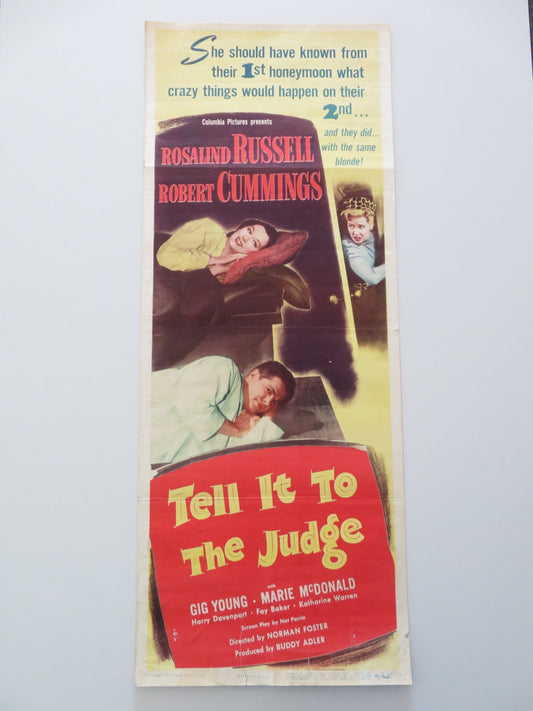 TELL IT TO THE JUDGE US INSERT POSTER ROSALIND RUSSELL ROBERT CUMMINGS 1949 Rendezvous Cinema Movie posters